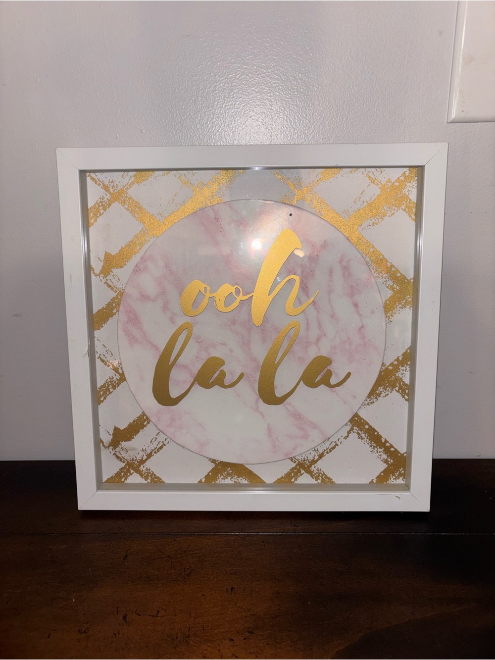 Ooh La La Gold & Pink Framed Wall Art